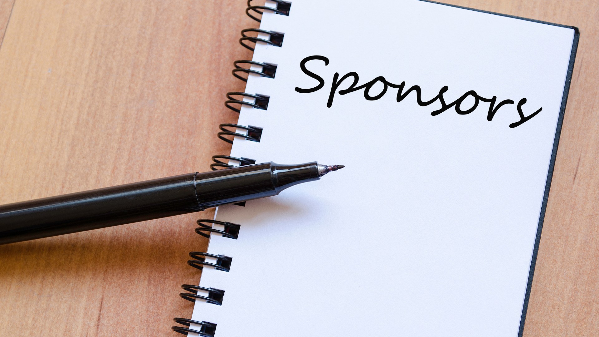 Sponsors yazılı not defteri ve kalem